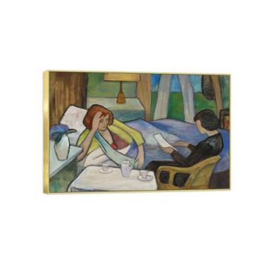 Imagem de Pintura famosa decoração de arte de parede - imagens em tela para sala de estar - carta-moldura dourada pôster e impressões 20 x 30 cm 8 x 12 pol