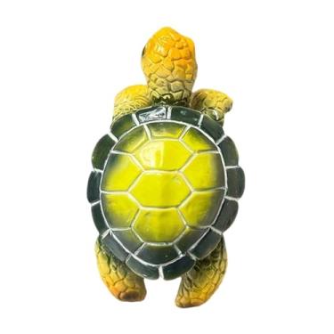 Imagem de Fenteer Plantador de vaso de planta, figura de tartaruga marinha, decoração escultura de vaso de flores abraçando estátua hugger para tanque de peixes ao ar, Verde