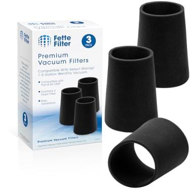 Imagem de Fette Filter - Filtro de espuma 25-1202 compatível com aspirador de pó molhado/seco Stanley 1-5 galões SL18910P-3, SL18129, SL18133, SL18129 - Pacote com 3