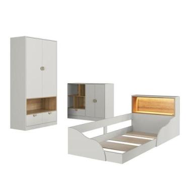 Imagem de Quarto Infantil Completo com cama solteiro com iluminação LED Montesso