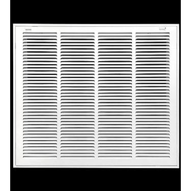 Imagem de Grade de filtro de ar de retorno de aço de 61 x 50 cm para filtro de 2,5 cm - dobradiça fixa - tampa de duto HVAC - face plana estampada - branca [Dimensões externas: 66 5/20.3 cm L x 52 5/20.3 cm