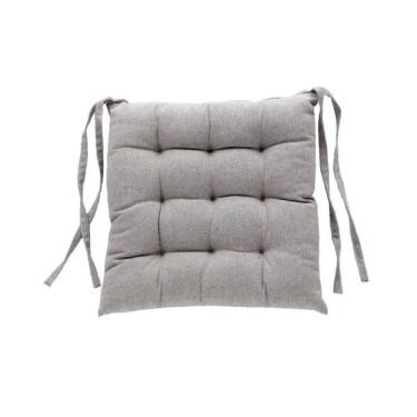 Imagem de Almofada De Cadeira Futton Com Amarração 40X40Cm - Prata