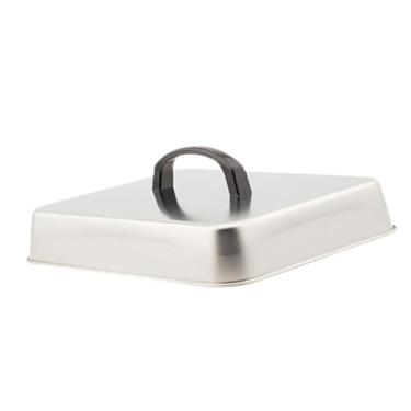 Imagem de YWJLQH Tampa retangular para grelha de hambúrguer com cúpula de derretimento de queijo, cúpula universal de aço inoxidável para hambúrgueres e bifes, 26x20x5cm