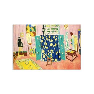 Imagem de Henri Matisse Arte de parede em tela The Pink Studio Reproduções de pintura a óleo para quarto sala de estar decoração de parede 60 x 40 cm (24 x 16 pol) sem moldura