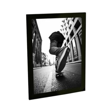 Imagem de Quadro Decorativo Skate Remada Angulo Foto Preto Branco