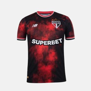 Imagem de Camisa São Paulo Jogo 3 New Balance 2024 Original Masculina, Preto, Ve