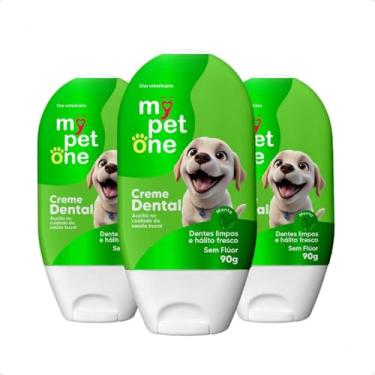Imagem de Mypetone Creme Dental para Pets, Sabor Menta, 90g, Kit com 3 Unidades
