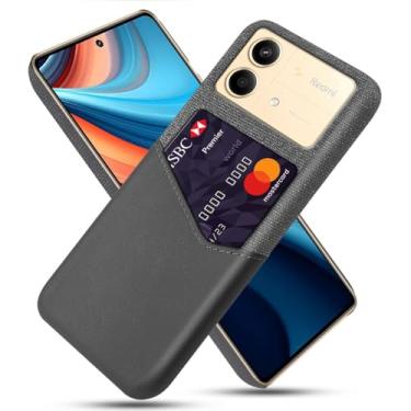 Imagem de Capa para Xiaomi Redmi Note 13R PRO,Tela e tampa de couro PU,Antideslizante,360°cobertura completa à prova de choque com 1 slot de cartão atrás,Prevenção de queda-Gray