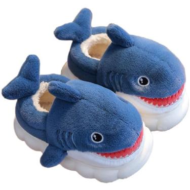 Imagem de AZCHEN Pantufas De Animais Para Mulheres E Homens, Tubarão Fofo, Aconchegante, Adulto, Casa, Algodão Felpudo (Cinza, P, Feminino, 9, Alcance Digital, Sistema Calçados Dos Eua, 9,5, M (Médio))