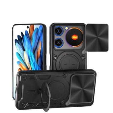 Imagem de Elubugod Capa compatível com ZTE Nubia Music, com capa de lente de câmera deslizante compatível com ZTE Nubia Music 4G Z2353 capa preta