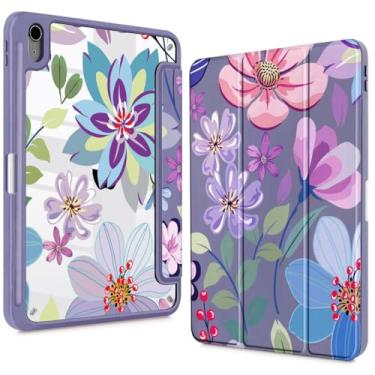 Imagem de Teryeefi Para iPad de 11 polegadas (A16) 2025 11ª geração/iPad 11 polegadas 2022 10ª geração, suporte de lápis embutido com capa traseira rígida transparente com função despertar/hibernar e ficar de