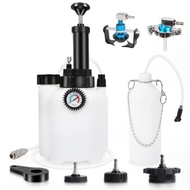 Imagem de MR CARTOOL Bomba de fluido de sangria de freio 3L, extrator de fluido de freio manual com garrafa de vazamento de fluido de freio de 1L e 4 adaptadores de cilindro mestre, bomba extratora de fluido