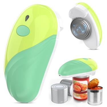 Imagem de HuiJuKeJi Abridor de latas elétrico, abridor de latas automático de um toque para idosos com artrite, abridor de latas recarregável com mãos livres para quase tamanhos de lata, borda lisa e utensílios