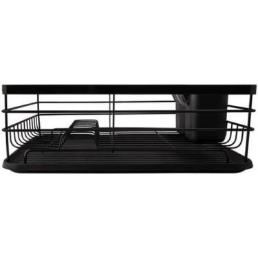 Imagem de Escorredor De Loucas Em Metal Viena Mek 43x32x14cm - Jolitex, Preto