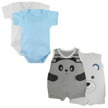 Imagem de Kit Verão Roupa de Bebê 4 Peças Body Curto e Macacão Regata - Koala Ba