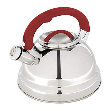 Imagem de Mor - Chaleira Aço Inox Fundo Triplo Dileta Vermelho 3L