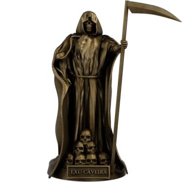 Imagem de Estátua Exu Caveira Imagem Umbanda Candomblé - Versão 3 (Cor Ouro Velho)