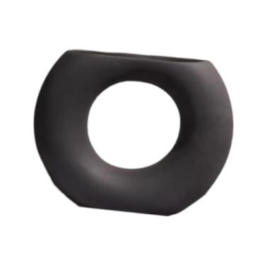 Imagem de BLWOTMOR Vaso de Cerâmica, Enfeites de Flores, Vaso de Cerâmica Estético, Artesanato Minimalista, Vaso de Porcelana para Presente, preto