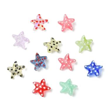 Imagem de UR URLIFEHALL 20 peças, contas espaçadoras feitas à mão de estrela-do-mar, 10 cores, bolinhas, oceano, animal, para fazer você mesmo, pulseira de verão, colar, fabricação de joias