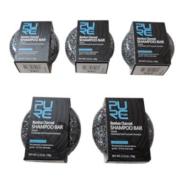 Imagem de Shampoo de Bambu e Carvão Vegetal PURE, Escurece Cabelo e Barba, Promove Crescimento Saudável, Para Cabelos Secos e Danificados, Embalagem com 5 Unidades escurecer cabelo branco escurecedor temporário cabelo