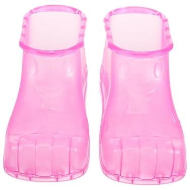 Imagem de minkissy 1 par de sapatos de banho para pés - botas de banho para pés portáteis para banheira de imersão para pés sapatos de spa balde de banheira (tamanho pequeno feminino 11 masculino 39) rosa