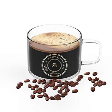 Imagem de Canecas de café de vidro ou xícara de chá, canecas de bebidas quentes e frias de boca grande e resistente ao calor (17oz), caneca de café de cristal, xícaras de café expresso transparentes com alça, copo de café doméstico a melhor escolha para presente