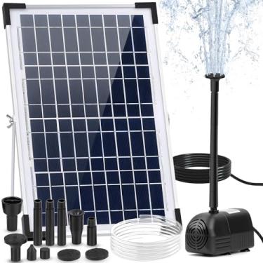 Imagem de Fonte de água solar para banho de pássaros, fonte de água alimentada por energia solar com painel solar separado 10 W 17 V bomba de água solar para banho de pássaros, lagoa, aquário e jardim