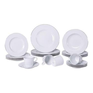 Imagem de Aparelho De Jantar Tramontina Joana Em Porcelana Decorada 20 Peças Jog
