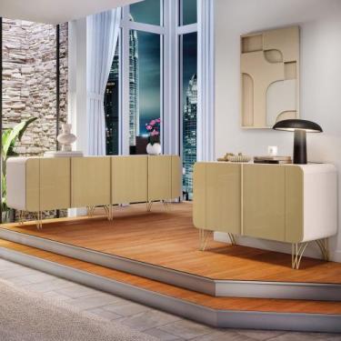 Imagem de Balcão Aparador Buffet Saluti e Benvenuto Off/Champanhe - HB Móveis - 