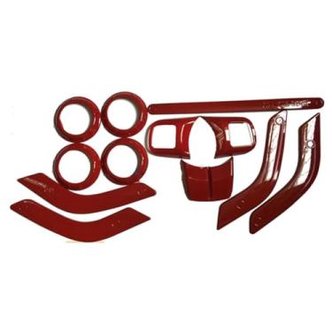 Imagem de SXMA Kit de acabamento interno Console central maçaneta da porta do volante para J EeP JK Wrangler 2007-2017, acessórios internos de acabamento decorativo ABS 12 peças, J175