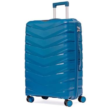 Imagem de Mala Grande De Viagem 32Kg Polipropileno 8 Rodas 360 Giratória Para Despachar Rígida Leve Tamanho G Viajem Internacional Resistente (AZUL TURQUESA, GRANDE)