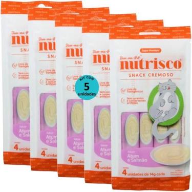 Imagem de Snack cremoso nutrisco gatos adultos 14g atum e salmão com 4 un - kit 