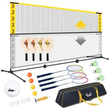Imagem de Conjunto esportivo VSSAL 10FT portátil de badminton, pickleball e vole
