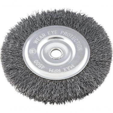 Imagem de Escova Circular Ondulada 6x1-2 Furo 1-2 Aço Carbono Polido