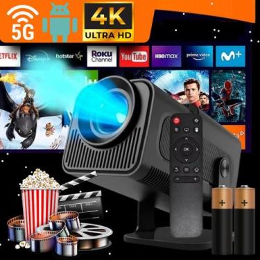 Imagem de Projetor Android 13 HY320 com Netflix, Bluetooth 5.0, HDMI e Imagem de