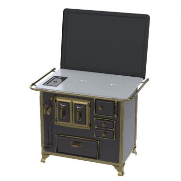 Imagem de Fogao a Lenha Venax n 2 Renaissance Chapa de Aluminio Preto Cald SE