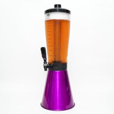 Imagem de Torre De Chopp Cervejeira 3,5 L Copo Acrílico 2 Refil Violeta