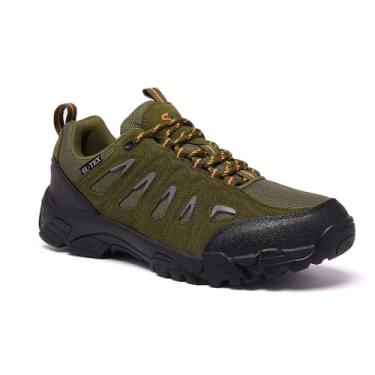 Imagem de SHULOOK Tênis masculino à prova d'água, leve, antiderrapante, para atividades ao ar livre, cano baixo, respirável, trilhas, trilhas, tênis, Exército/verde, 39