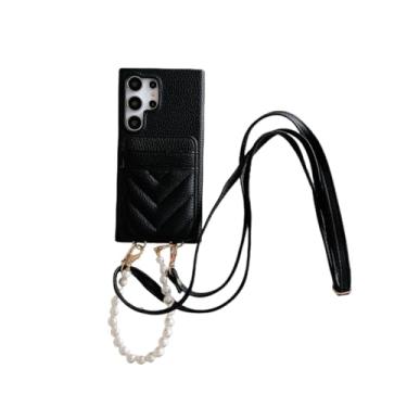 Imagem de MVVKKY Alça de pulso transversal com suporte para cartão para Galaxy A25 (para Galaxy A25/preto)