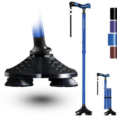 Imagem de Bastão de caminhada King Pavonini Stability Dobrável 158 kg azul - Kin