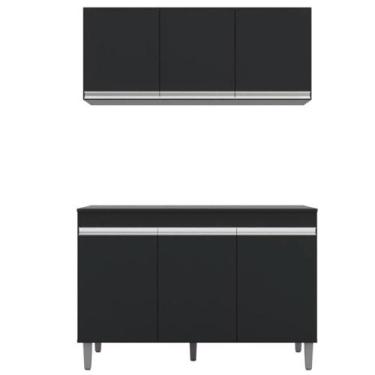 Imagem de Aéreo 3 Portas Tiffany + Gabinete Balcão Bia 3 Portas para Cozinha Pre