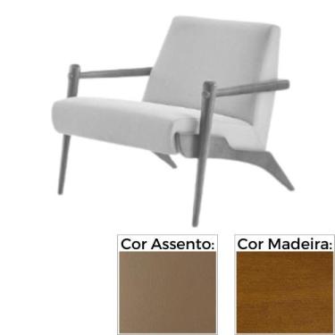 Imagem de Poltrona MH-3794 Herval Madeira Amêndoa Assento Estofado Marrom A