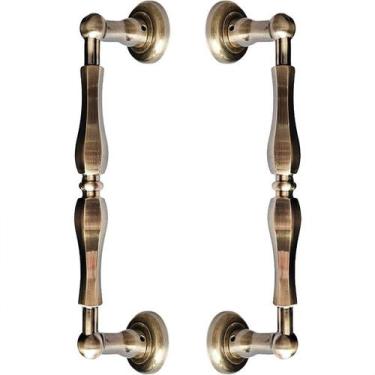 Imagem de Puxador Duplo Europe Bronze Antigo 306mm Porta Pivotante Correr Madeir