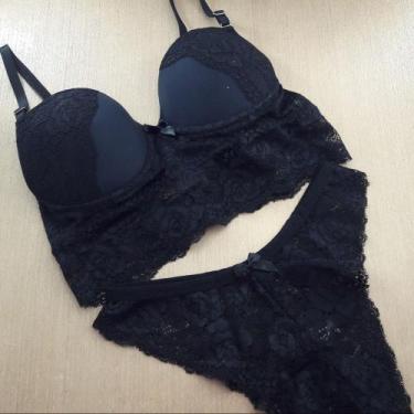 Imagem de Conjunto de lingerie Cropped Luxo em Renda  - Conjunto Crislene - MTX 