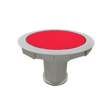 Imagem de Mesa de Carteado com Gavetas e Porta copos Nude - 1,37x0,80 - Sem xadr