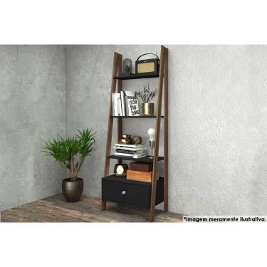 Imagem de Estante Livreiro Solteiro RT3091 c/ 3 Prateleiras Preto/Rustico - Movelbento