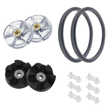 Imagem de Peças de reposição compatíveis com liquidificador NutriBullet 600W 900W, engrenagem de plástico de base superior/lâmina de borracha, gaxetas, anéis de vedação de silicone/almofada de choque