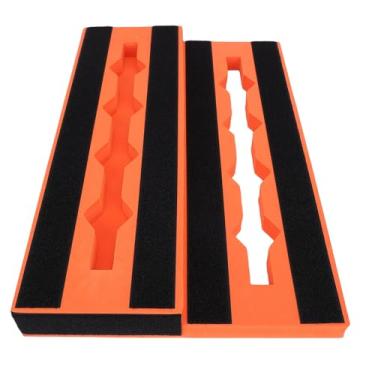 Imagem de Fabater Pedal de Guitarra, Placas de Armazenamento Eva Multi Effects para 6 a 10 Pedais, Tábua de Pedal de Guitarra, Pedalboard para Bandas, Sala de Música, Estúdio, Laranja