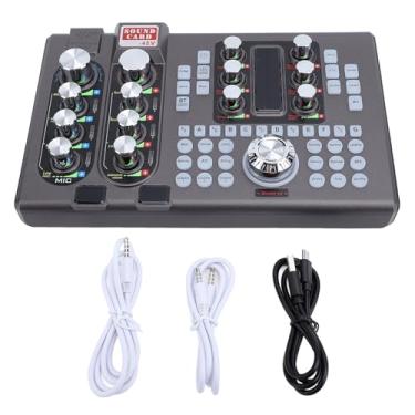 Imagem de Cartão de som digital Profissional Ajuste Ajuste Redução de ruído de ruído de ruído Card de transmissão ao vivo para gravação de música Karaoke Singing Broadcast Metal Builtion
