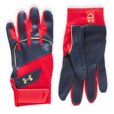 Imagem de Under Armour Luvas de beisebol masculinas Harper, (410) azul marinho meia-noite/vermelho/ouro metálico, GG